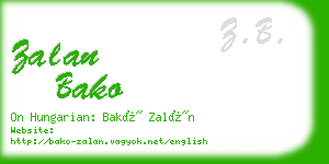 zalan bako business card
