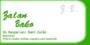 zalan bako business card